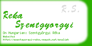 reka szentgyorgyi business card